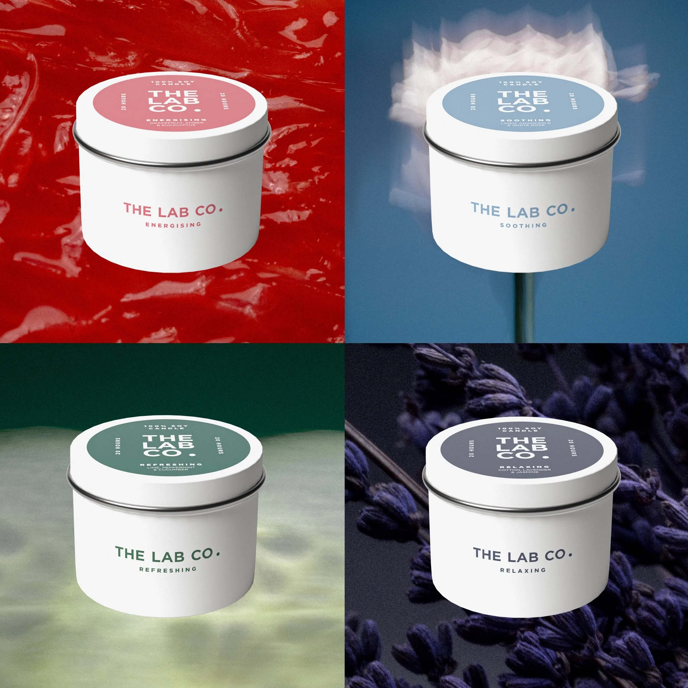 The Candle Collection - 4 x 20hr Scented Candles